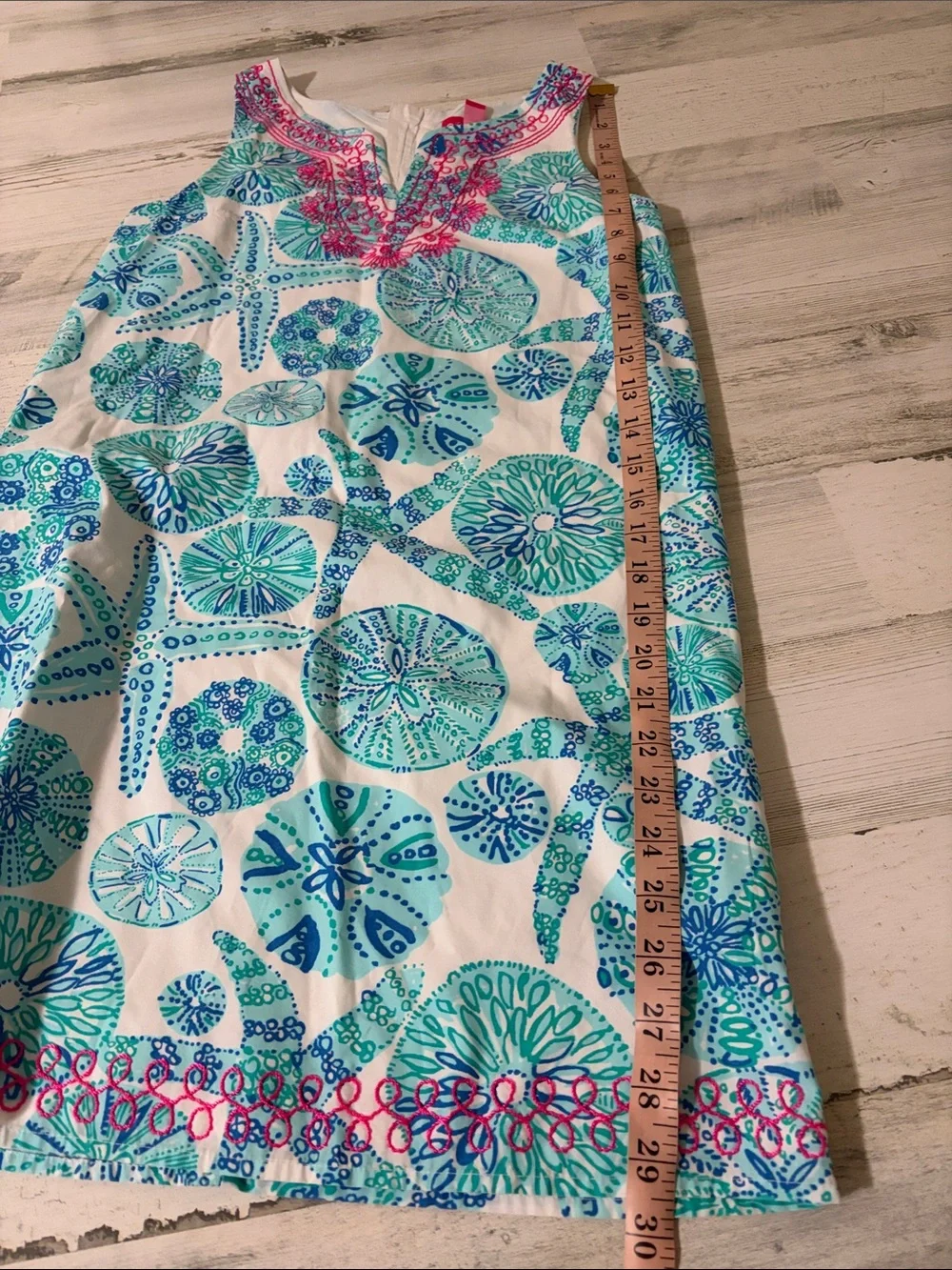 Lilly Pulitzer for Target White Dress with Teal, Turquoise & Pink Embroidery - Picture 10 of 10